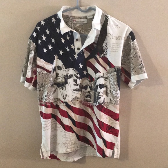 Other - PATRIOTIC MOUNT RUSHMORE HALF BUTTON SHIRT